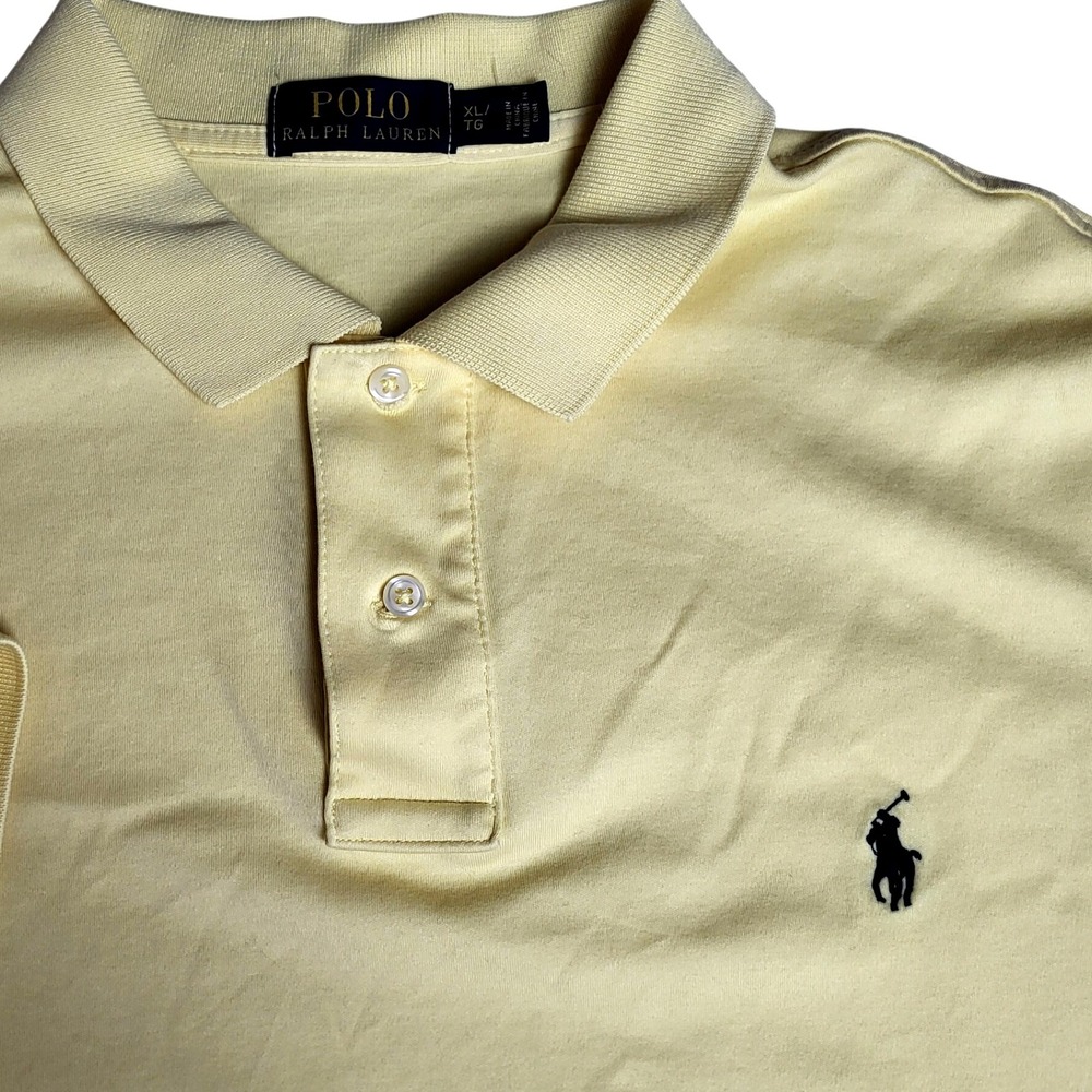 Polo Ralph Lauren XL Yellow Classic Fit Pony Logo Short Sleeve Polo Shirt Soft